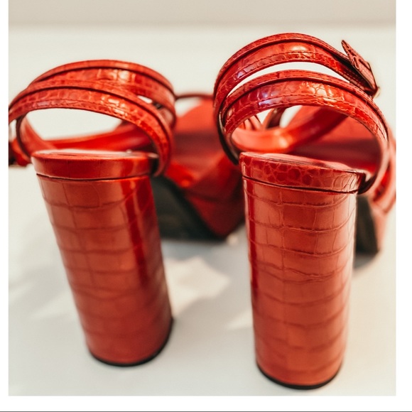 ALDO Dwaurith Red Platform Open Toe Heels - Picture 10 of 12